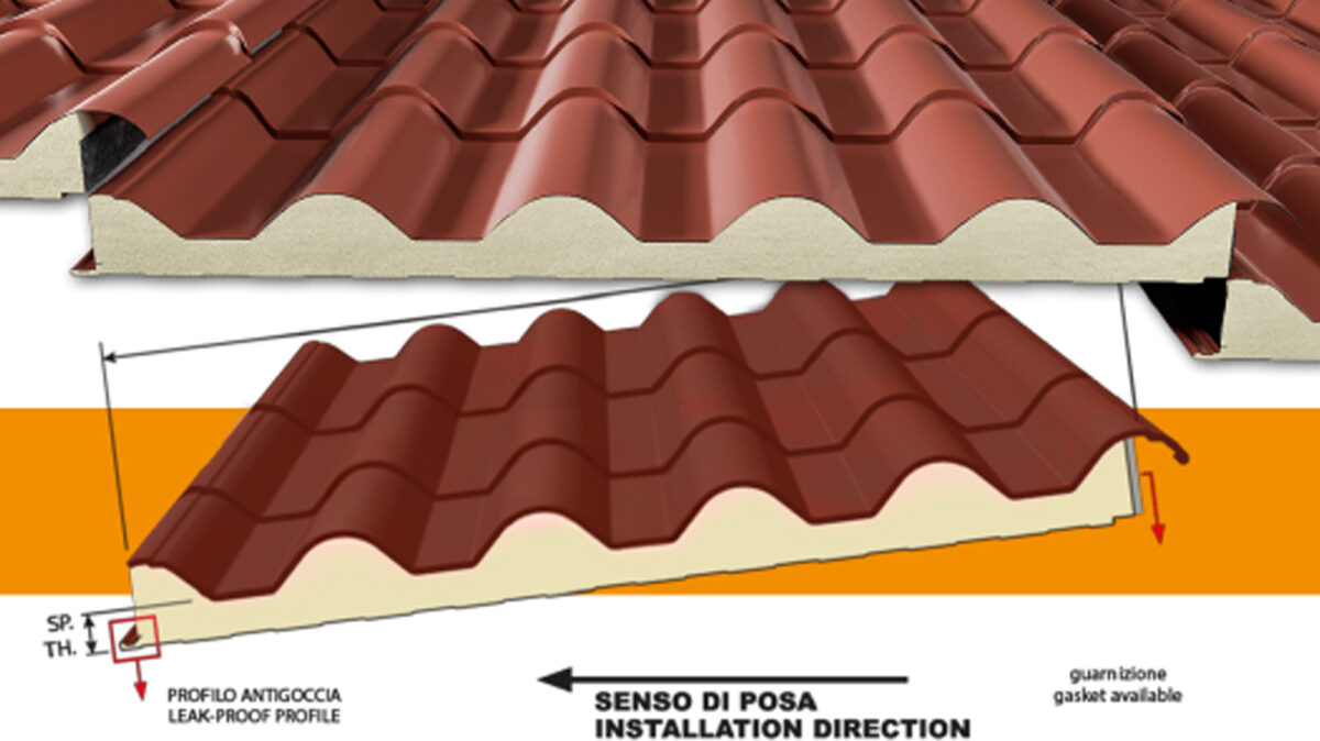 Pannello Coibentato In Finta Tegola SUPERCOPPO Messinaferro